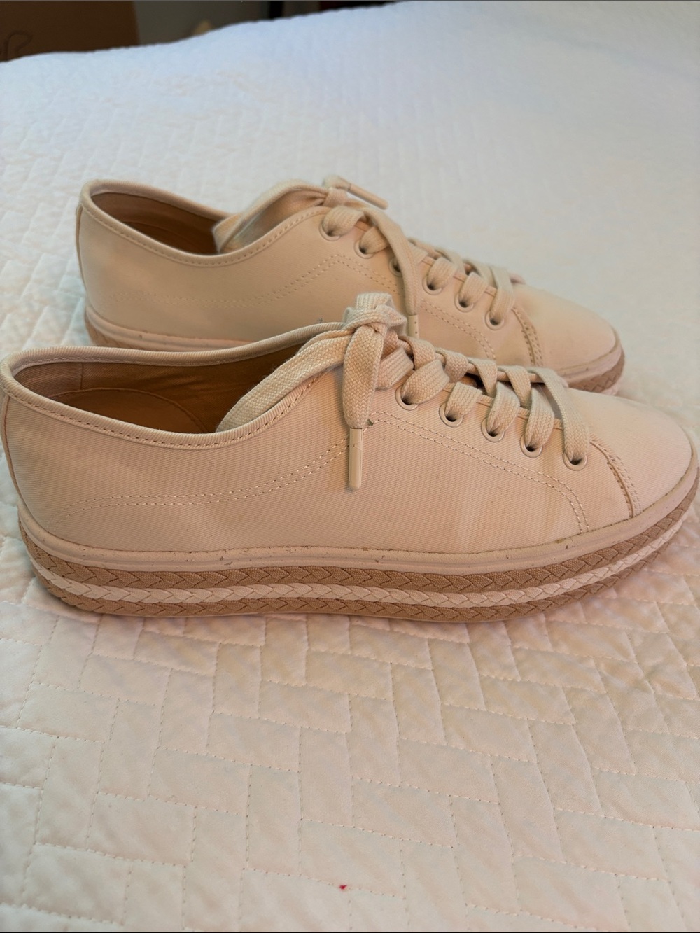 Kate Spade Women’s Cream Platform Canvas Sneakers